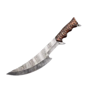 Custom Made Damascus Steel Snake Bowie Knife