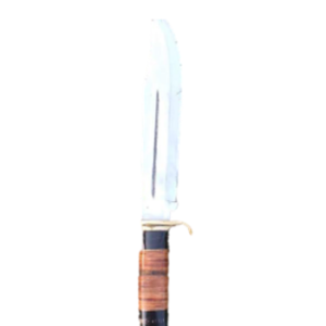 Custom made white Shining Star Bowie Knife – Brown & Black Handle