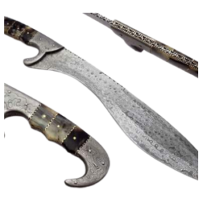 Custom Made Damascus Bowie Knife – Custom Handle – Large Size