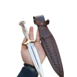 Custom made steel double-sided Bowie Knife – Golden Handle