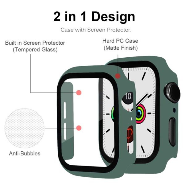 Glass+case For Apple Watch series 6 5 4 3 SE 44mm 40mm iWatch Case 42mm 38mm Screen Protector+cover apple watch Accessories