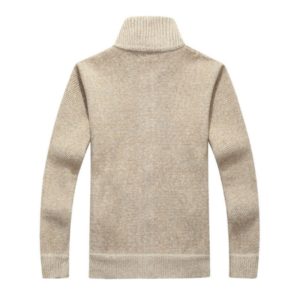 Winter Thick Men’s Knitted Sweater Coat Off White