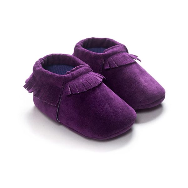 2020 PU Suede Leather Newborn Baby Moccasins Shoes Soft Soled Non-slip Crib First Walker