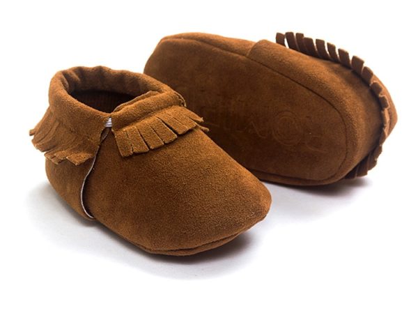 2020 PU Suede Leather Newborn Baby Moccasins Shoes Soft Soled Non-slip Crib First Walker