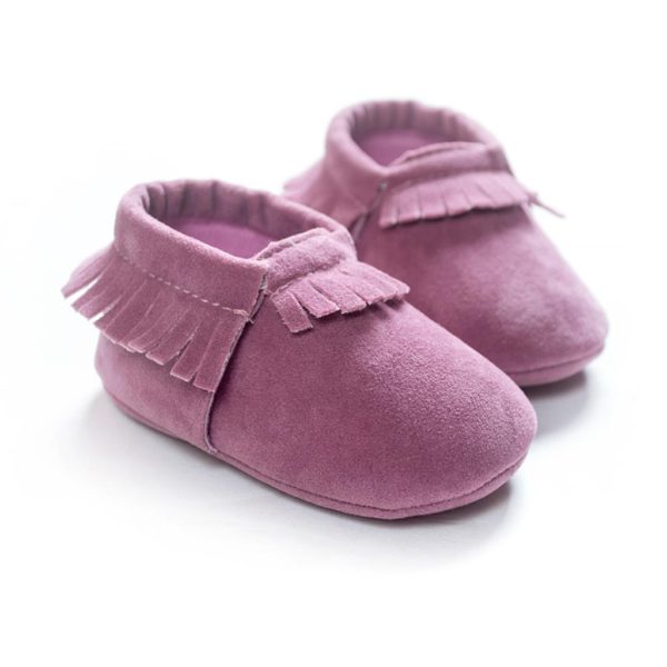 2020 PU Suede Leather Newborn Baby Moccasins Shoes Soft Soled Non-slip Crib First Walker